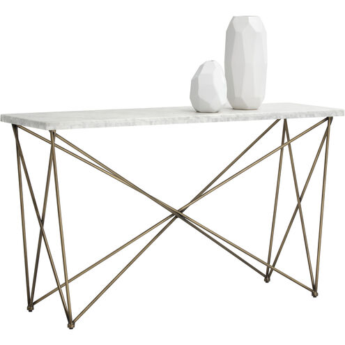 Skyy 55 X 15.75 inch White / Antique Brass Console Table